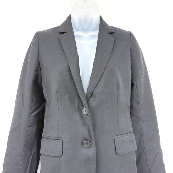 J Crew Blazer Womens 0 Black Super 120s 100% Wool Career Office Business Woman - Picture 8 of 12